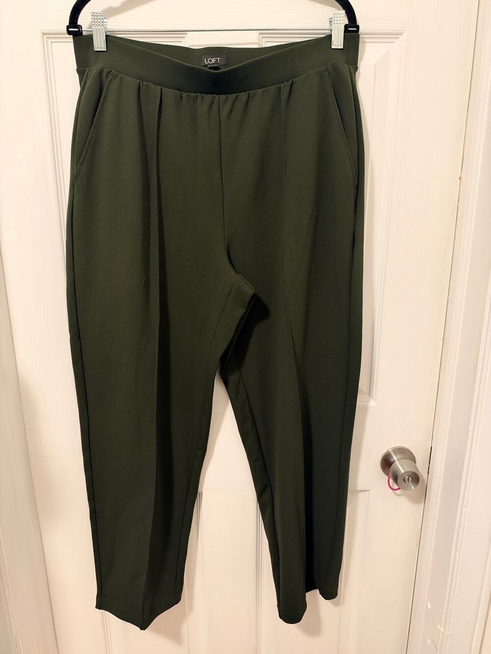 Loft Olive Green Pull On Dress Pants Trousers Size L